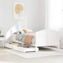 Berkfield Bed Frame without Mattress White 100x200 cm Solid Wood Pine