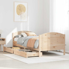 Berkfield Bed Frame without Mattress 75x190 cm Small Single Solid Wood Pine