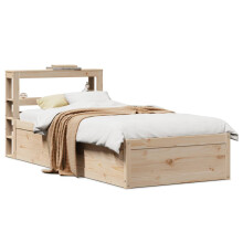 Berkfield Bed Frame with Headboard 75x190 cm Small Single Solid Wood Pine