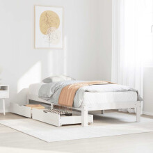 Berkfield Bed Frame with Drawers without Mattress White 75x190 cm Small Single