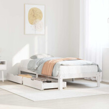 Berkfield Bed Frame with Drawers without Mattress White 100x200 cm
