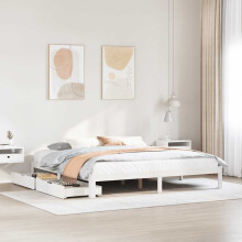 Berkfield Bed Frame with Drawers without Mattress White 180x200 cm Super King