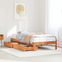 Berkfield Bed Frame with Drawers without Mattress Wax Brown 90x190 cm Single