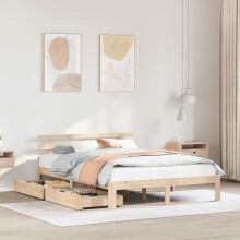 Berkfield Bed Frame with Drawers without Mattress 135x190 cm Double