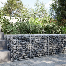 Berkfield Gabion Basket with Cover 100x100x50 cm Galvanised Iron