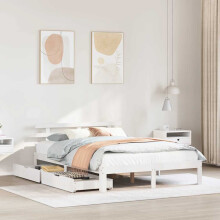 Berkfield Bed Frame with Drawers without Mattress White 120x190 cm Small Double