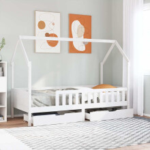Berkfield Kids Bed Frame with Drawers without Mattress 90x190 cm Single Solid Wood