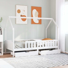 Berkfield Kids Bed Frame with Drawers without Mattress 90x200 cm Solid Wood