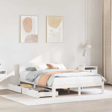 Berkfield Bed Frame with Drawers without Mattress White 120x190 cm Small Double