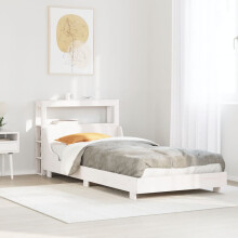 Berkfield Bed Frame without Mattress White 90x190 cm Single Solid Wood Pine