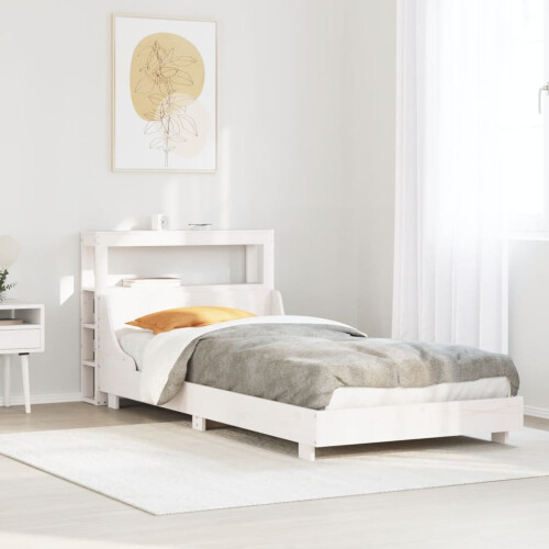 Berkfield Bed Frame without Mattress White 90x190 cm Single Solid Wood Pine