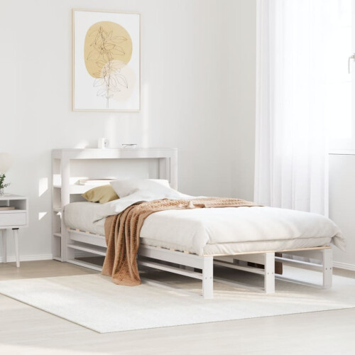 Berkfield Bed Frame without Mattress White 90x190 cm Single Solid Wood Pine