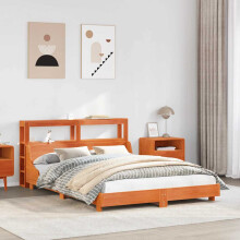 Berkfield Bed Frame without Mattress Wax Brown 140x190 cm Solid Wood Pine