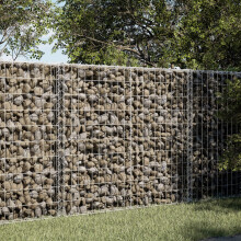 Berkfield Gabion Basket with Cover 150x100x100 cm Galvanised Iron