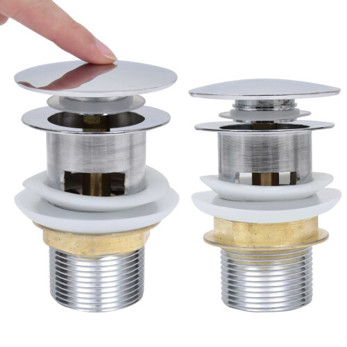 Berkfield Push Drain without Overflow Function Silver 6.4x6.4x9.1 cm 1