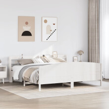 Berkfield Bed Frame without Mattress White 180x200 cm Super King Solid Wood Pine