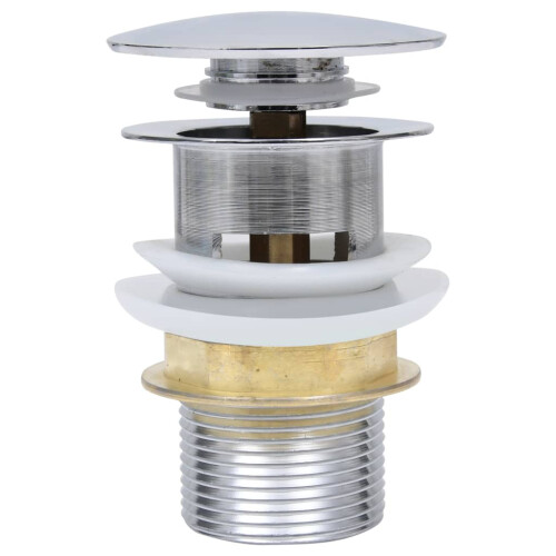 Berkfield Push Drain without Overflow Function Silver 6.4x6.4x9.1 cm 2