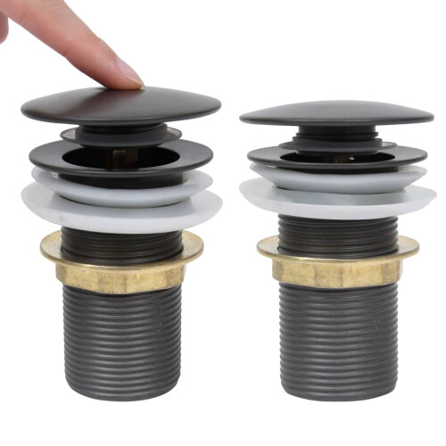 Berkfield Push Drain without Overflow Function Grey 6.4x6.4x9.1 cm 1