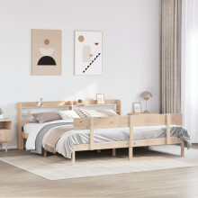 Berkfield Bed Frame without Mattress 180x200 cm Super King Solid Wood Pine