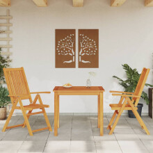 Berkfield 3 Piece Garden Dining Set 85x85x74 cm Solid Wood Acacia
