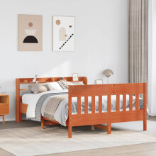 Berkfield Bed Frame without Mattress Wax Brown 120x190 cm Small Double Solid Wood Pine