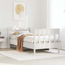 Berkfield Bed Frame without Mattress White 75x190 cm Small Single Solid Wood Pine
