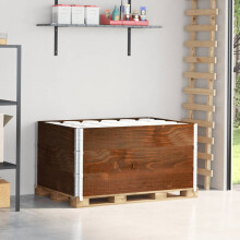 Berkfield Pallet Collars 3 pcs Brown 120x80 cm Solid Wood Pine