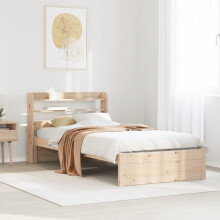 Berkfield Bed Frame with Headboard without Mattress 75x190 cm Small Single