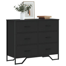 Berkfield Chest of Drawers Black 91x35.5x74.5 cm Engineered wood