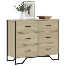Berkfield Chest of Drawers Sonoma Oak 91x35.5x74.5 cm Engineered wood