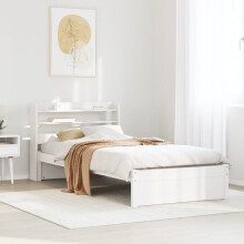 Berkfield Bed Frame with Headboard without Mattress White 75x190 cm Small Single
