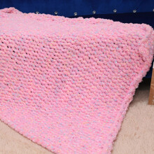 RUANLOV Chunky Knit Blanket Pink 39.4x51.2in Soft Chenille Throw Cozy Warm Handmade Home Decor