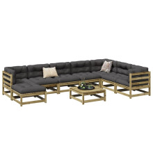 Berkfield 9 Piece Garden Sofa Set Impregnated Wood Pine