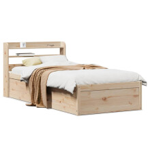 Berkfield Bed Frame with Headboard 90x190 cm Single Solid Wood Pine