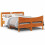 Berkfield Bed Frame with Headboard Wax Brown 140x190 cm Solid Wood Pine 1