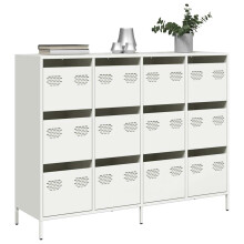 Berkfield Sideboard White 135x39x103.5 cm Cold-rolled Steel