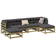 Berkfield 6 Piece Garden Sofa Set Impregnated Wood Pine