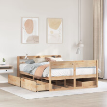 Berkfield Bed Frame without Mattress 150x200 cm King Size Solid Wood Pine