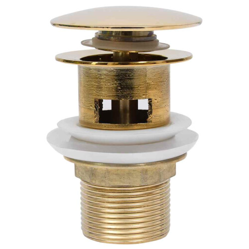 Berkfield Push Drain with Overflow Function Gold 6.4x6.4x9.1 cm 2