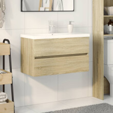Berkfield 2 Piece Bathroom Furniture Set Ceramic and Engineered Wood