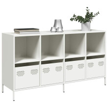 Berkfield Sideboard White 135x39x73.5 cm Cold-rolled Steel