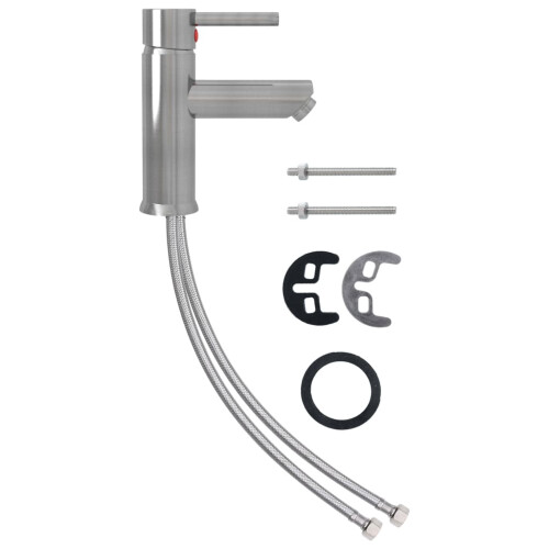 Berkfield Bathroom Basin Faucet Silver 130x176 mm 1