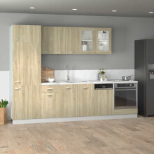 Berkfield 8 Piece Kitchen Cabinet Set Lyon Sonoma Oak Engineered Wood