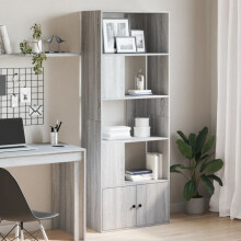 Berkfield Bookcase Grey Sonoma 70x36x189 cm Engineered Wood