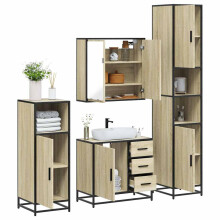 Berkfield 4†Piece Bathroom Furniture Set†Sonoma Oak Engineered Wood