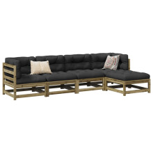 Berkfield 5 Piece Garden Sofa Set Impregnated Wood Pine