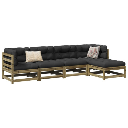 Berkfield 5 Piece Garden Sofa Set Impregnated Wood Pine