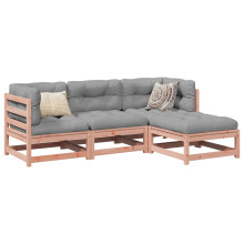 Berkfield 4 Piece Garden Sofa Set Solid Wood Douglas Fir