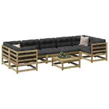Berkfield 8 Piece Garden Sofa Set Impregnated Wood Pine