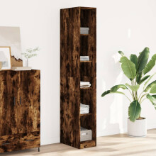 Berkfield Wardrobe Smoked Oak 30x50x200 cm Engineered Wood